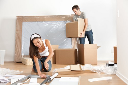 Moving van ready for a residential relocation in Kew