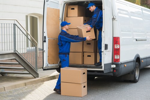 Moving van outside a residential property in Kew
