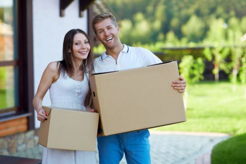 Example of a small flat move near Kew with boxes and furniture