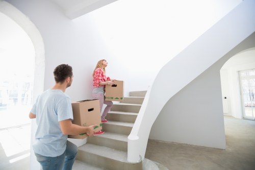 Careful handling of household items during a Kew van move